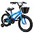 Bicicleta Infantil Aro 16 Azul Com Rodinhas De Apoio Cestinha Dianteira Paralamas E Protetor De Corrente - Imagem 2