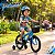 Bicicleta Infantil Aro 16 Azul Com Rodinhas De Apoio Cestinha Dianteira Paralamas E Protetor De Corrente - Imagem 4