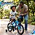 Bicicleta Infantil Aro 16 Azul Com Rodinhas De Apoio Cestinha Dianteira Paralamas E Protetor De Corrente - Imagem 6