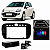 Moldura para Central Multimídia Painel 2 Din Fiat Punto 2013 a 2017 Linea 2015 a 2016 Preta Black Piano - Imagem 1