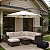 Ombrelone Lateral Branco 3 Metros Com Base Manivela E Proteção Uv Para Jardim Piscina Varanda E Área Gourmet - Imagem 5