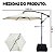 Ombrelone Lateral Branco 3 Metros Com Base Manivela E Proteção Uv Para Jardim Piscina Varanda E Área Gourmet - Imagem 2