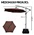 Ombrelone Lateral Terracota 3 Metros Com Base Manivela E Proteção Uv Para Jardim Piscina E Área Gourmet - Imagem 2