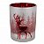 Porta velas em vidro vermelho e branco com veado- Importado da Alemanha - Tamanho M - Imagem 1