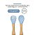 Kit Talheres Bambu Silicone Colher + Garfo Buba Bebê Azul - Imagem 3