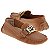 Mocassim Feminino Couro Natural Legítimo Enfeite Dourado Confortável - Imagem 1