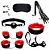 Kit Sado Bondage Preto Com Vermelho Sexy Import - Imagem 1