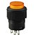 CHAVE BOTÃO C/TRAVA C/ NEON R16-503 4T LARANJA - Imagem 1