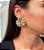 Brinco Redondo Leque Estilo Banhado em Ouro 18k - Imagem 6