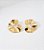 Brinco Dourado Leque Redondo Ondulado Banhado Ouro 18k - Imagem 3