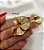 Brinco Dourado Leque Redondo Ondulado Banhado Ouro 18k - Imagem 4