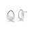 Brinco Oval Banho Ródio Branco - Imagem 1