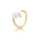 Anel Pérola Shell Curvo Banho Ouro 18k - Imagem 1
