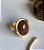 PRÉ-VENDA Anel Ajustável Oval Resina Marrom Banhado Ouro18k - Imagem 3