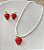 Conjunto Brinco e Colar Morango Banhado Ouro18k - Imagem 1