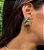 Brinco Oval Turquesa e Marrom Banhado Ouro 18k - Imagem 3
