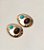 Brinco Oval Turquesa e Marrom Banhado Ouro 18k - Imagem 1