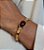 Bracelete Oval Resina Marrom Banhado Ouro 18k - Imagem 3