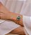 Conjunto Brinco Anel e Bracelete Esmeralda Banho Ouro 18k - Imagem 5