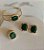 Conjunto Brinco Anel e Bracelete Esmeralda Banho Ouro 18k - Imagem 1