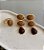 Conjunto Brinco e Anel Caramelo e Marrom Banho Ouro 18k - Imagem 1