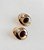 Brinco Oval Perolado e Marrom Banhado Ouro 18k - Imagem 4