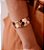 Bracelete Orgânico Resina Marrom e Off Banhado a Ouro 18k - Imagem 1