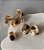 Conjunto Brinco Anel e Bracelete Marrom e Off Banho Ouro 18k - Imagem 1