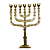 Candelabro Dourado 12 Tribos Luxo Médio - Imagem 1