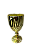 Taça De Vidro Santa Ceia Dourada Metalizado 345ml - Imagem 1