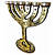 Candelabro Menorah Shalom - Acrílico Dourado - 28 cm - Imagem 3