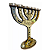 Candelabro Menorah Shalom - Acrílico Dourado - 28 cm - Imagem 5