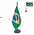 Bandeira De Mesa Brasil 14x21 cm com pedestal - Imagem 1