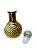 Jarro Consagrador Grande de Vidro Dourado detalhado Bola G - Imagem 2