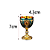 Cálice Taça Importado Vintage Azul Pedras – 1 unidade - Imagem 3