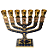 Candelabro Médio Metal Dourado Esmaltado 28cm – azul - Imagem 4