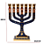 Candelabro Médio Metal Dourado Esmaltado 28cm – azul - Imagem 1