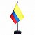 Bandeira De Mesa Colombia 14x21 cm com pedestal - Imagem 1