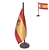 Bandeira De Mesa Espanha 14x21 cm com pedestal - Imagem 1