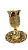 Taça Com Pires De Metal Judaica dourada Shabbos - Imagem 5