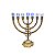 Candelabro menorah de Acrílico Dourado com Lâmpada - Imagem 1