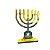 Candelabro Menorah Acrílico Espelhado Dourado 20 cm - Imagem 2