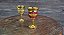 Taça Cálice Metal Vermelho 30ml importado Vintage - Imagem 2