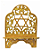 Porta Bíblia Grande Dourado alumínio Estrela de Davi 30x21 cm - Imagem 1
