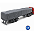 Carreta Plataforma Lonada 2 Eixos HO 1:87 - Carga Alta - Imagem 1