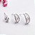 BRINCO ARGOLA  2 FILA LISA 1 FILA ZIRCONIA PRATA 925 - TRIO - Imagem 2