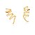 BRINCO EAR CUFF COM FILEIRAS LISAS BANHADO A OURO FECHO OMEGA - Imagem 1
