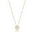 COLAR COM PINGENTE ZIRCONIA REDONDO BANHADO A OURO - TAM 45 - Imagem 1
