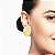 BRINCO OVAL TEXTURIZADO LISO ACETINADO BANHADO A OURO - Imagem 2