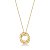 COLAR COM PINGENTE REDONDO CRAVEJADO BANHADO A OURO BANHADO A OURO -TAM 45 - Imagem 1